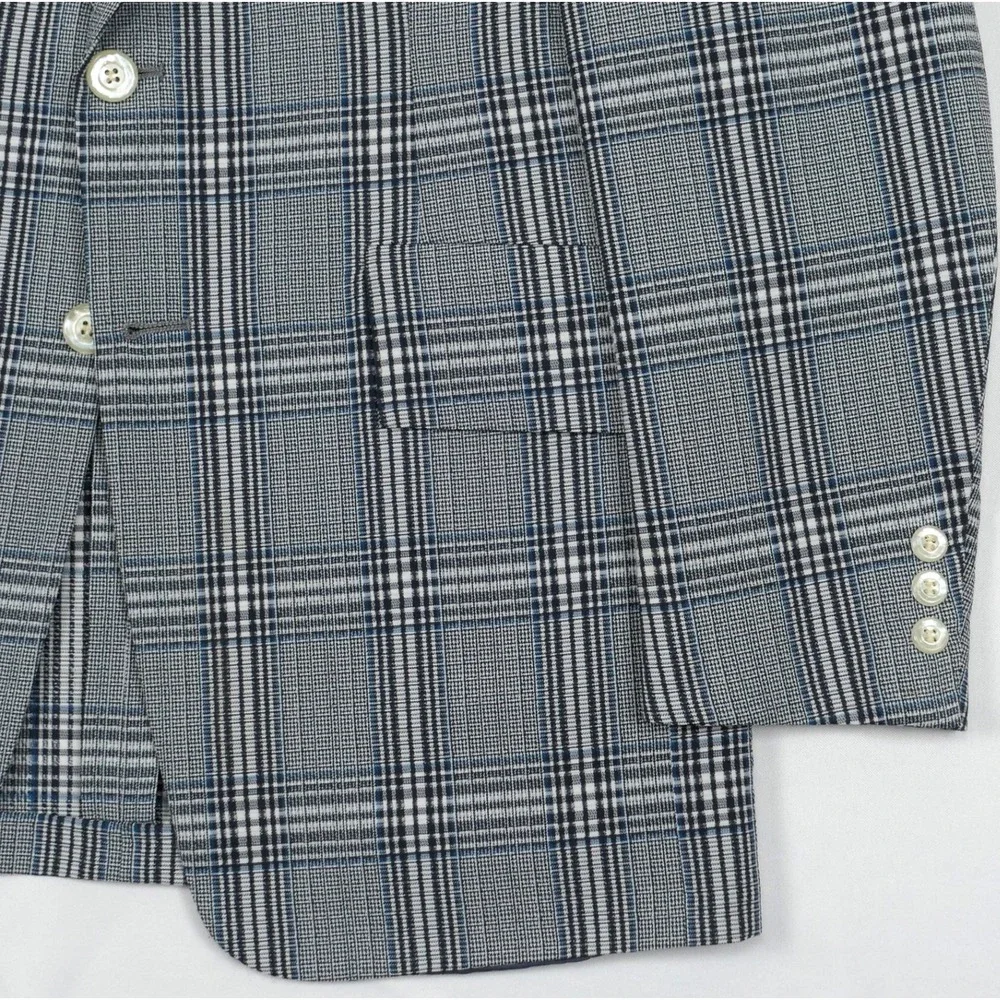 VTG 1970s Plaid 2 Pc Suit 38R 33 x33 Flare Leg Retro Griffon Allens USA Made